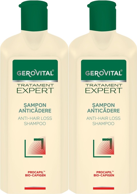Pachet Gerovital Tratament Expert Șampon Anticădere 2x250ml - Img 1