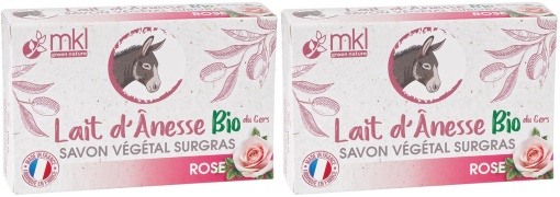 Pachet MKL Green Nature Săpun Vegetal Ultra Hrănitor Cu Lapte De Măgăriță Bio Aromă Trandafiri 2x100g - Img 1