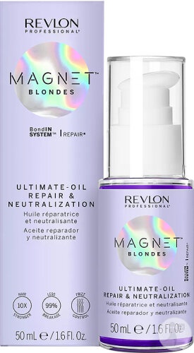 Revlon Professional Magnet Blondes Ulei Reparator Și Neutralizant Flacon Cu Pompiță 50ml - Img 1