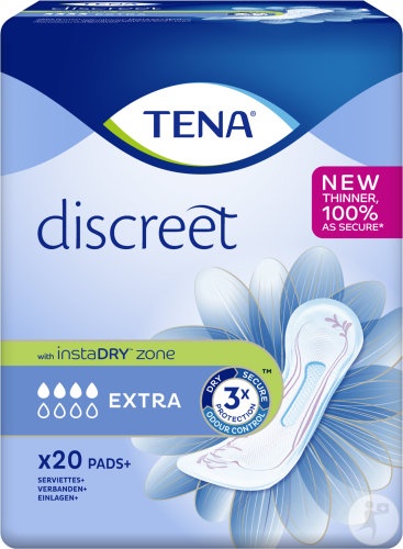 Tena Discreet Extra InstaDry Zone Absorbante Igienice 20 Bucăți - Img 1