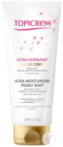 Topicrem Cremă Ultra-Hidratantă Pentru Corp Cu Perle Pentru Piele Sensibilă Și Uscată Tub 200ml - Img 1