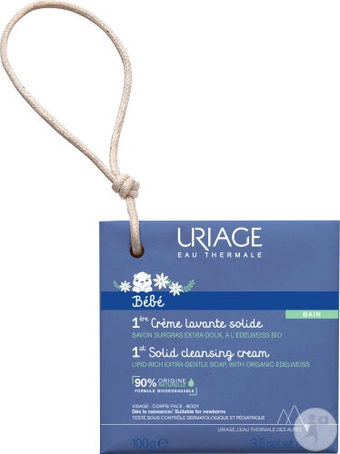 Uriage Apă Termală Cremă Solidă De Curățare Față/Corp Pentru Piele Sensibilă 100g - Img 1
