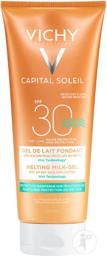 Vichy Capital Soleil Lapte-Gel Protecție Solară SPF30 Piele Sensibilă Tub 200ml - Img 1