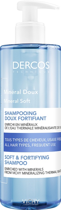 Vichy Dercos Șampon Mineral Fortifiant Blând Pentru Toate Tipurile De Păr 400ml - Img 1
