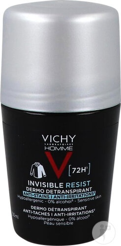 Vichy Homme Invisible Resist Deodorant 72h Anti-Iritații Pentru Piele Sensibilă 50ml - Img 1