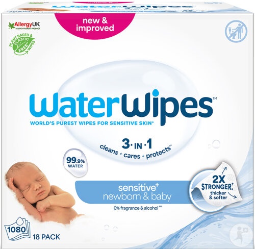 WaterWipes Șervețele Pentru Copii 99% Apă 1080buc - Img 1