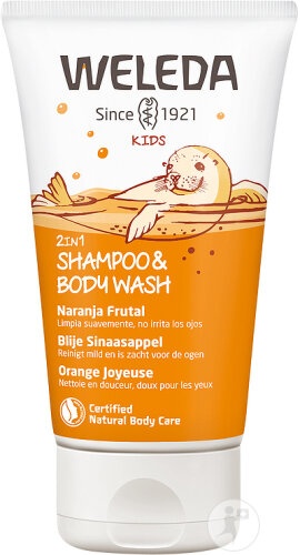 Weleda Kids 2 În 1 Șampon Și Gel De Duș Portocală Tub 150ml - Img 1
