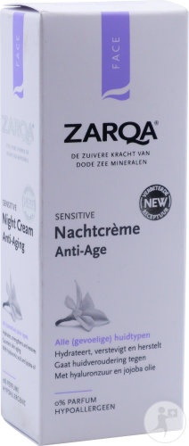 Zarqa Sensitive Cremă De Noapte Anti-Îmbătrânire Pentru Toate Tipurile De Piele Tub 50ml - Img 1