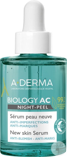 A-Derma Biology Ac Night-Peel Ser Piele Nouă Anti-Imperfecțiuni Piele Cu Tendință Acneică 30ml - Img 1