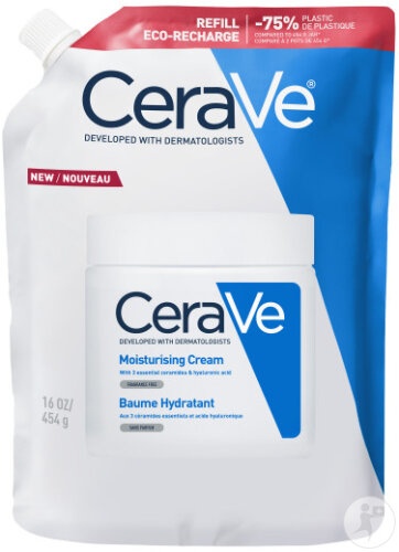 Cerave Balsam Hidratant Pentru Piele Uscata Pana La Foarte Uscata Fara Parfum Reumplere 454g - Img 1