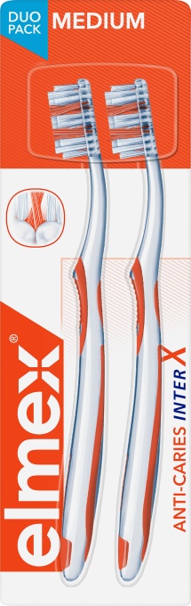 Elmex Anti-Caries Interx Periuță De Dinți Medie 2 Bucăți - Img 1