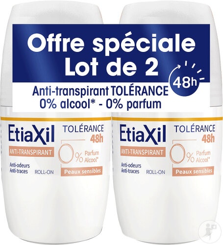 Etiaxil Antiperspirant Transpirație Moderată Toleranță 48h Roll-On Axile 2x50ml - Img 1
