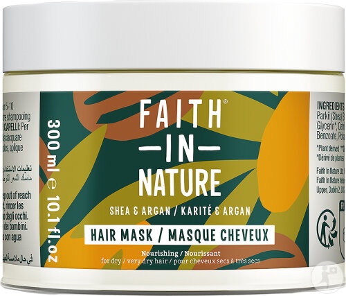 Faith In Nature Mască Pentru Păr Karité Argan 300ml - Img 1