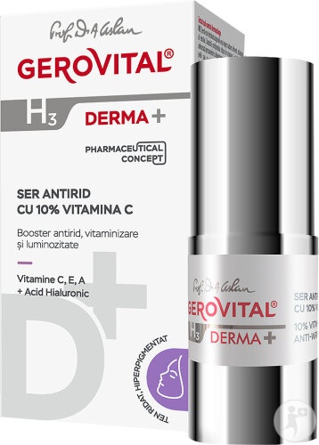 Gerovital H3 Derma+ Ser Antirid Cu 10% Vitamina C 15ml - Img 1