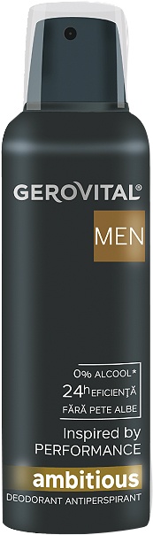 Gerovital Men Deodorant Antiperspirant Ambitious 150ml - Img 1