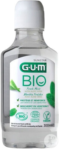 Gum Organic Fresh Mint Apă De Gură Bio Flacon 300ml - Img 1