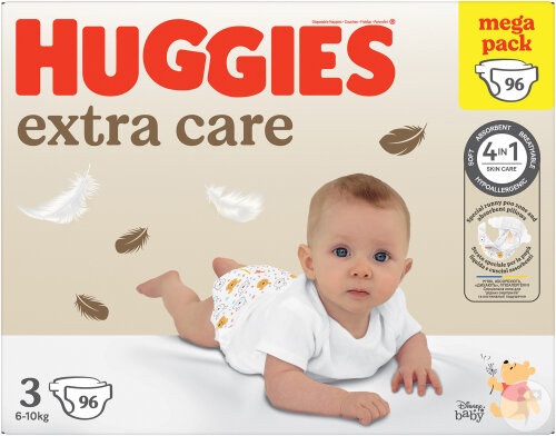 Huggies Extra Care Scutece Pentru Bebeluși Mărimea 3 96 Bucăți - Img 1