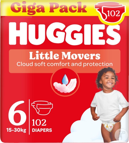 Huggies Little Movers Scutece Mărimea 6 102 Bucăți - Img 1