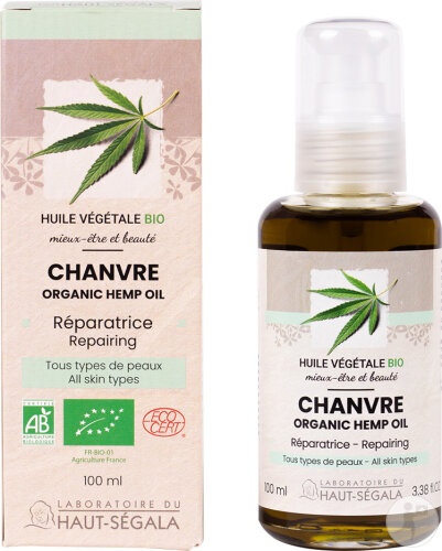 Laboratoire Du Haut-Ségala Ulei Vegetal De Cânepă Bio Reparator Pentru Toate Tipurile De Piele 100ml - Img 1