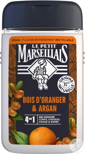 Le Petit Marseillais Gel De Duș Bărbați 4în1 Lemn De Portocal Și Argan Flacon 250ml - Img 1