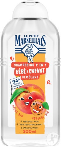 Le Petit Marseillais Șampon 2 În 1 Pentru Copii Piersică Și Caise Bio 300ml - Img 1