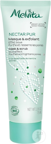Melvita Nectar Pur Mască Și Exfoliant Bio Efect De Nămol Piele Mixtă Spre Grasă Tub 75ml - Img 1