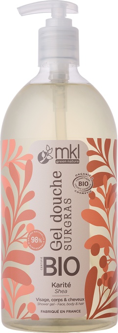 MKL Green Nature Gel De Duș Rehidratant Unt De Shea Față/Corp/Păr Organic 1L - Img 1