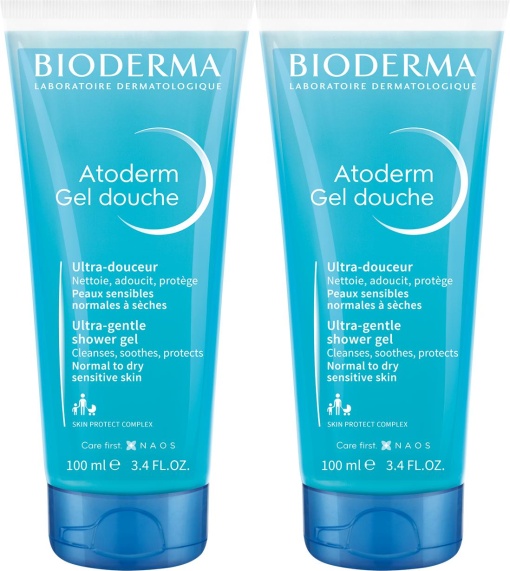 Pachet Bioderma Atoderm Gel De Duș Fară Săpun Piele Sensibilă/Uscată/Atopică 2x100ml - Img 1