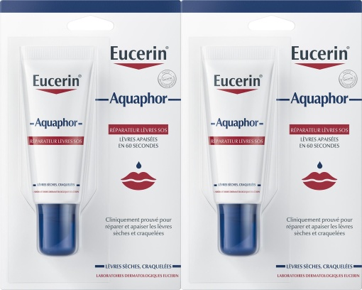 Pachet Eucerin Aquaphor Balsam De Buze Reparator SOS Tub 2x10ml - Img 1