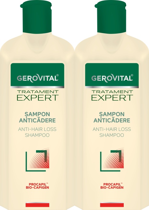 Pachet Gerovital Tratament Expert Șampon Anticădere 2x400ml - Img 1