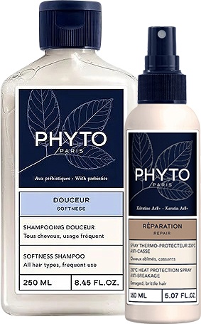Pachet Mix&amp;Match Phyto Softness Şampon + Reparare Spray Termoprotector Anti-Rupere - Img 1