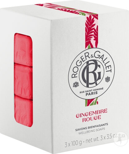 Roger&amp;Gallet Ghimbir Roșu Săpunuri Binefăcătoare 3x100g - Img 1
