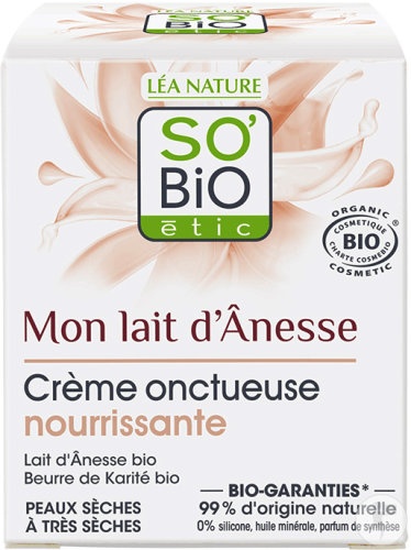 So’Bio Étic Cremă Grasă Nutritivă Cu Lapte De Măgăriță Pentru Piele Uscată Și Foarte Uscată 50ml - Img 1