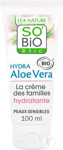 So'Bio Étic Aloe Vera Cremă De Familie Hidratantă Pentru Ten Sensibil Și Reactiv Bio 100ml - Img 1