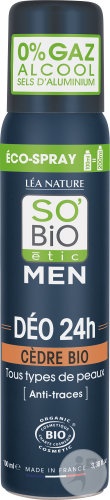 So'Bio Étic Men Deodorant 24h Anti-Urme Cu Cedru Spray 100ml - Img 1