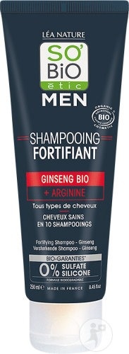 So'Bio Étic Men Șampon Revigorant Cu Ginseng Organic + Arginină Tub 250ml - Img 1