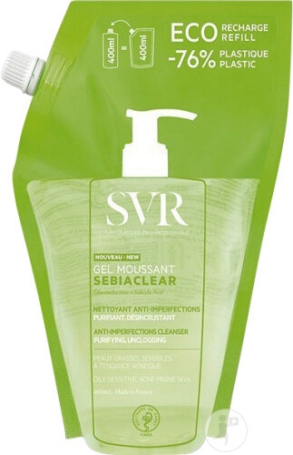 SVR Sebiaclear Gel Spumant De Curățare Anti-Imperfecțiuni Rezervă Eco 400ml - Img 1