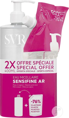 SVR Sensifine AR Eau Micellaire Apa Micelară Calmantă Anti-Roșeață Flacon 400ml + Rezervă 400ml - Img 1