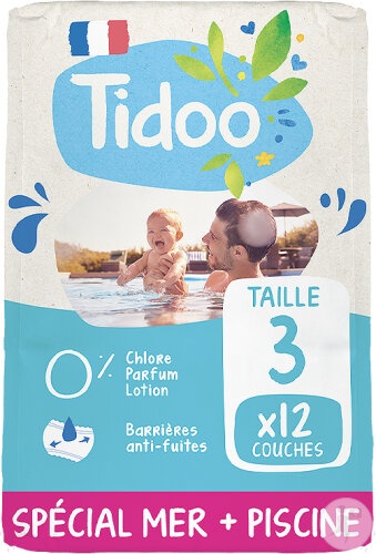 Tidoo Swim&amp;Play Scutece Chiloțel De Baie Hipoalergenici Mărimea 3 Bebeluși 4-9kg 12 Bucăți - Img 1