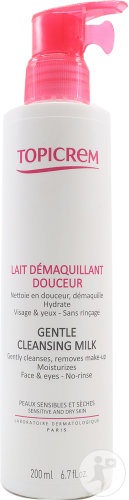 Topicrem Lapte Demachiant Delicat Pentru Piele Sensibilă Și Uscată Flacon Cu Pompa 200ml - Img 1