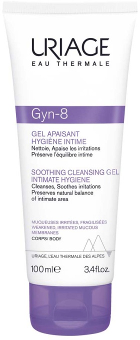Uriage Gyn-8 Gel calmant pentru igiena intimă pentru mucoase iritate și fragile Tub 100ml - Img 1