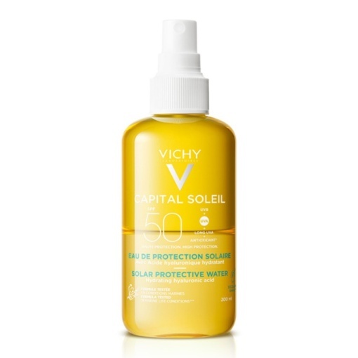 Vichy Capital Soleil Apă Protecție Solară SPF50 Hidratantă 200ml - Img 1