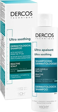 Vichy Dercos Șampon Ultra Calmant Fără Sulfați Păr Normal Până La Gras 200ml - Img 1