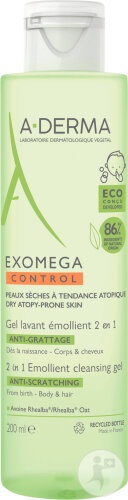 A-Derma Exomega Control Gel De Spălare Emolient 2in1 Anti‑Mâncărimi Pentru Piele Atopică 200ml - Img 1