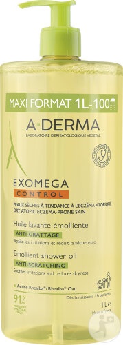A-Derma Exomega Control Ulei De Curățare Emolient Anti-Mâncărime Pentru Pielea Uscată/Eczemă Atopică 1l - Img 1
