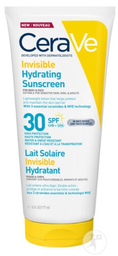 Cerave Invisible Sun Factor De Protecție Solară Hidratantă Invizibilă SPF30 177ml - Img 1
