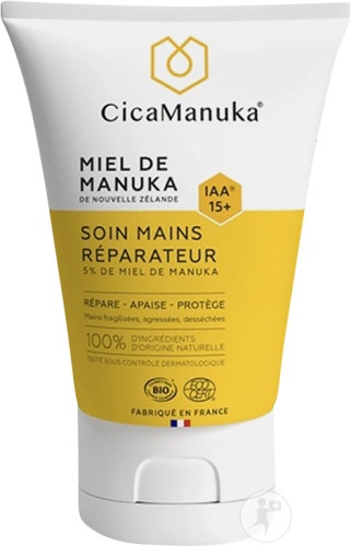 Cicamanuka Cremă Reparatoare Pentru Mâini Cu Miere De Manuka IAA15+ Tub 50ml - Img 1