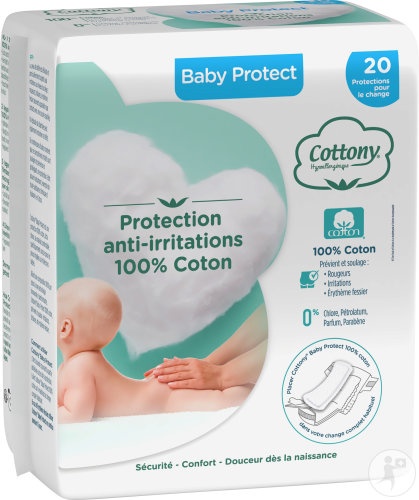 Cottony Baby Protect 100% Bumbac 20 Bucăți - Img 1