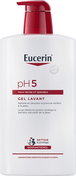Eucerin pH5 Gel De Curățare Piele Uscată Și Sensibilă Flacon Dozator 1000ml - Img 1