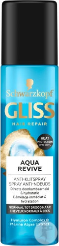 Gliss Aqua Revive Spray Anti-Noduri Pentru Păr Normal Spre Uscat 200ml - Img 1